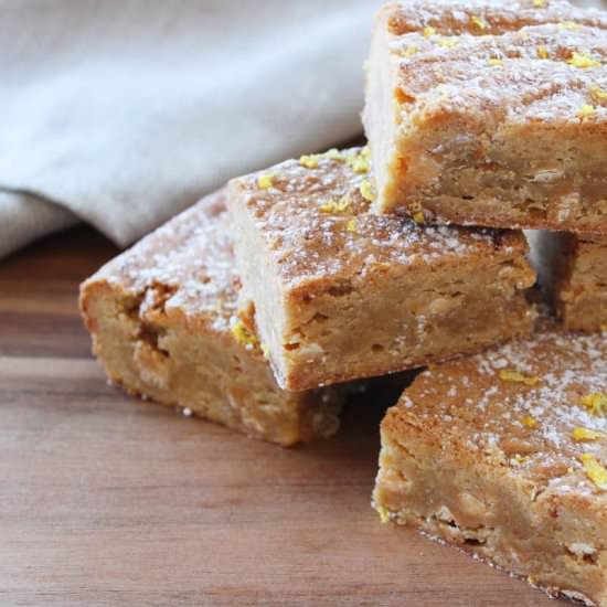 Lemon Blondies – Gluten-Free - Recipe photo by itsnotcomplicatedrecipes