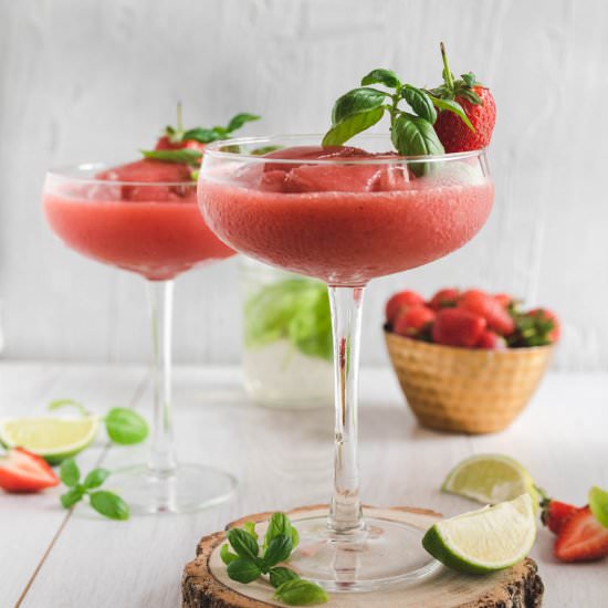 Frozen Strawberry Basil Daiquiri - Recipe photo by Cakes By Chichi