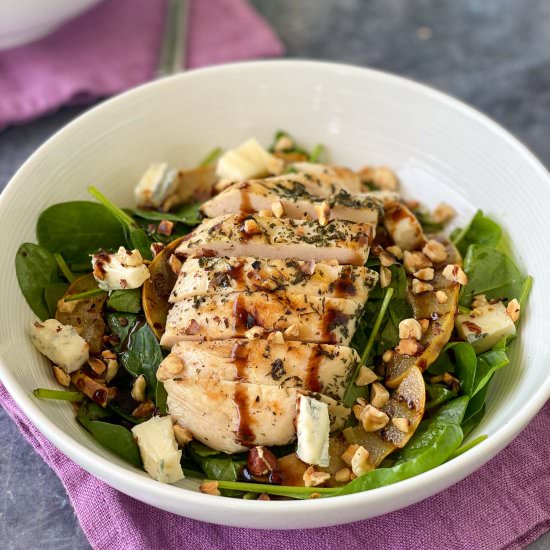 GORGONZOLA, PEAR & CHICKEN SALAD - Recipe photo by Italian Kitchen Confessions