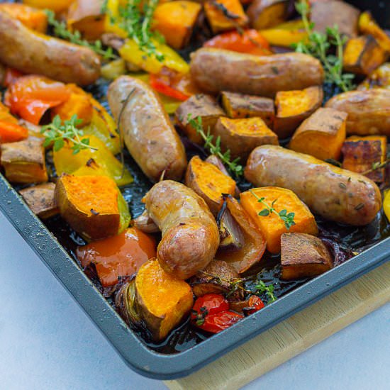 Sausage & Sweet Potato Traybake - Recipe photo by easypeasyfoodie
