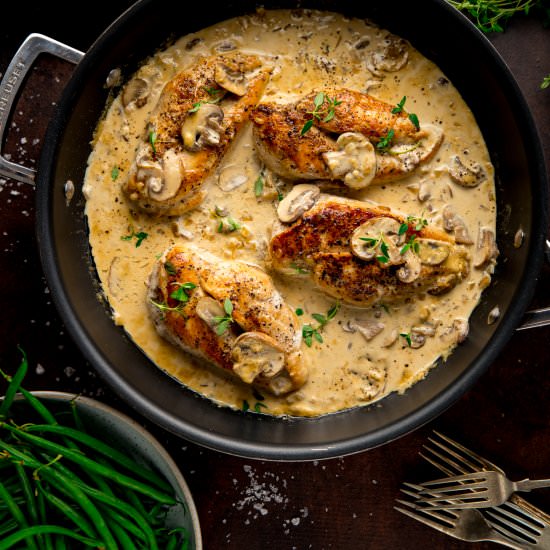 Chicken in White Wine Sauce - Recipe photo by KitchenSanctuary