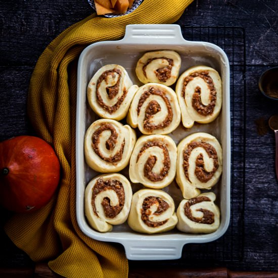 Pecan- pumpkin brioche rolls - Recipe photo by twosisterslivinglife