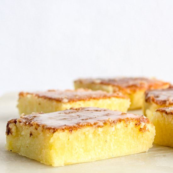 Glazed Lemon Blondies - Recipe photo by The Desserted Girl