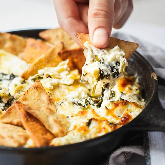 Healthy Spinach Artichoke Dip - Recipe photo by Shuangys Kitchensink