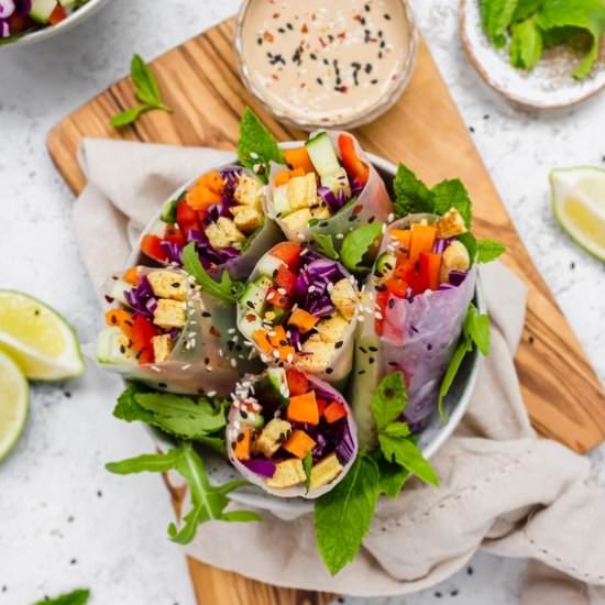 Vegan Omelette Summer Rolls - Recipe photo by Nourishing Amy