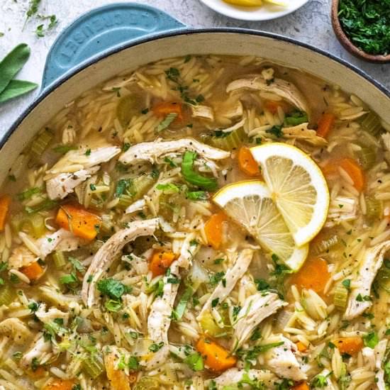 Lemon Chicken Orzo Soup - Recipe photo by Jessica Gavin