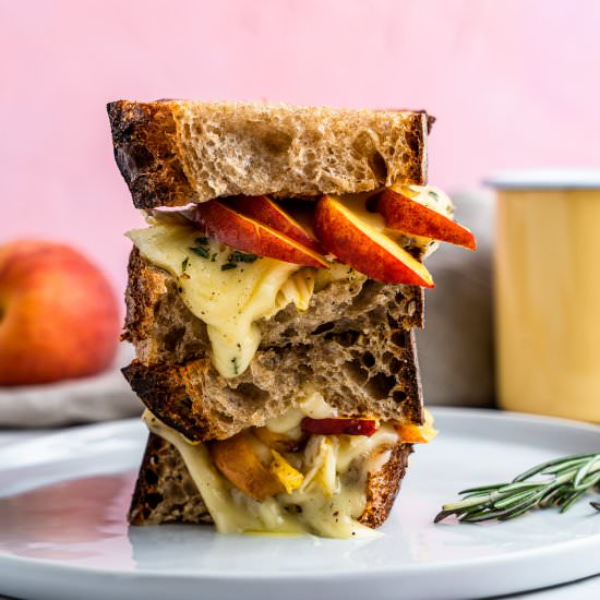 Peach/Brie Air Fryer Grilled Cheese - Recipe photo by leisurefanclub