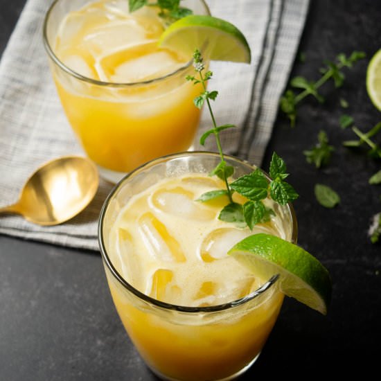 Mango Mint Margaritas - Recipe photo by JawnsICooked