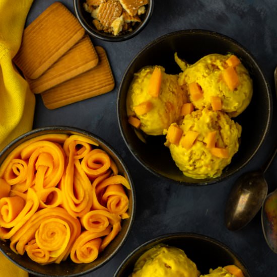 Mango cheesecake ice cream - Recipe photo by Lime Thyme
