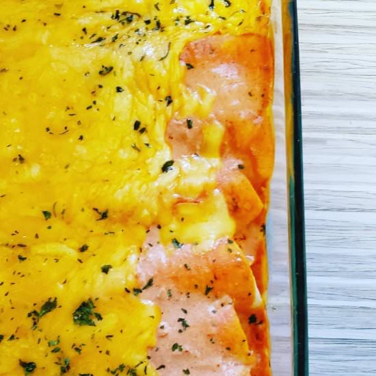 Creamy Red Enchiladas - Recipe photo by Estelle Forrest
