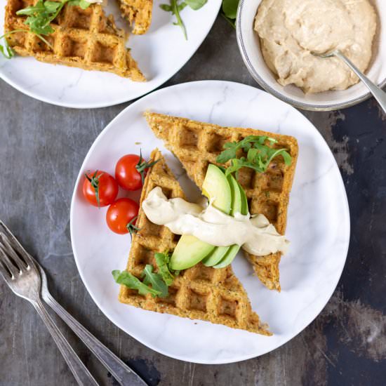 Falafel Waffles - Recipe photo by veggie desserts