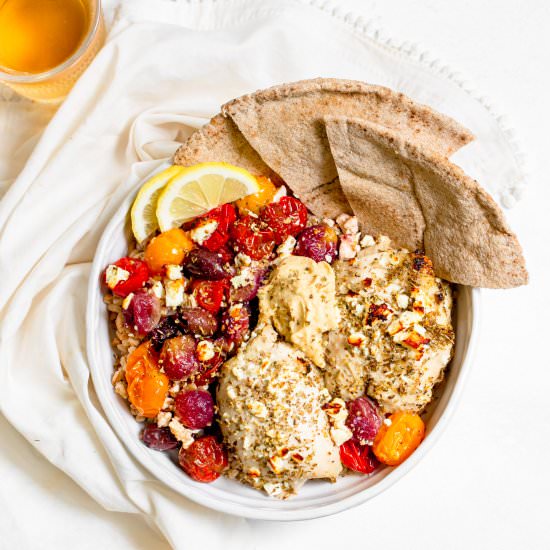 Greek Sheet Pan Chicken Bowls - Recipe photo by SprinklesandSeaSalt