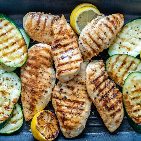 GRILLED LEMON GARLIC CHICKEN - Recipe photo by healthyfitnessmeals