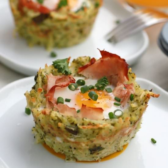 Hash brown Baked Ham and Egg Cups - Recipe photo by dishnthekitchen