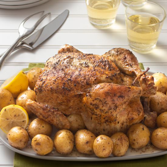 Roast Chicken with Roast Potatoes - Recipe photo by jillshough