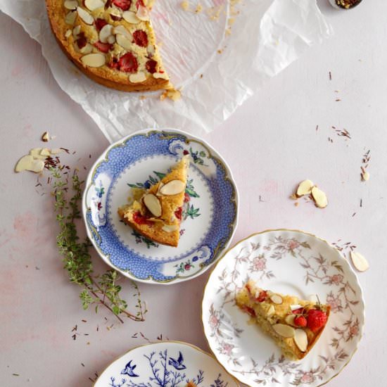 strawberry rooibos almond cake - Recipe photo by tentimestea