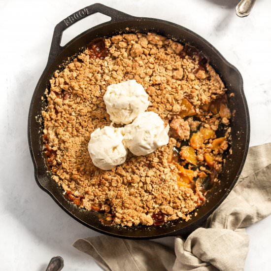 Skillet Peach Crisp - Recipe photo by bake and bacon