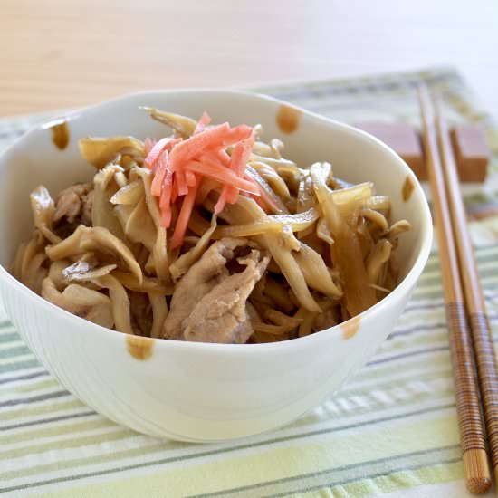 5 MIN Pork Rice Bowl Tsuyudaku - Recipe photo by ochikeron