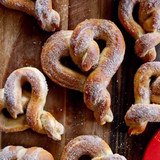 Cinnamon Sugar Homemade Pretzels - Recipe photo by Front Range Fed