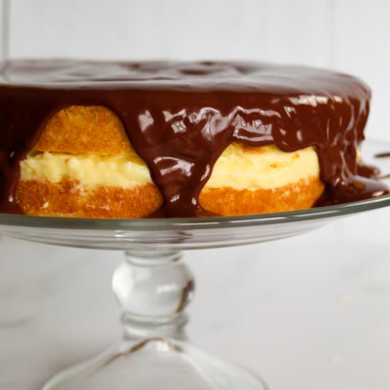 Boston Cream Pie from Scratch - Recipe photo by SaporitoKitchen