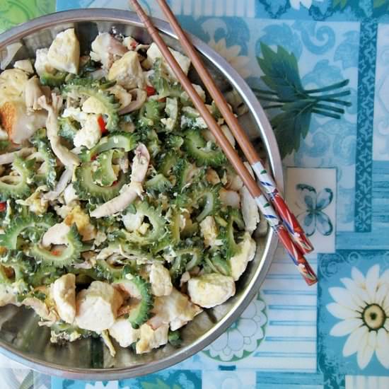 Bittermelon,Tofu,Egg Stir-Fry - Recipe photo by escapetofood