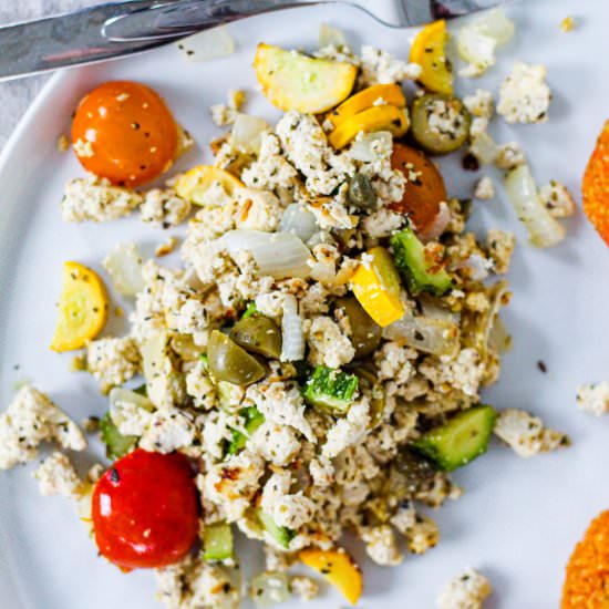 Mediterranean Tofu Scramble - Recipe photo by upbeetkitchen