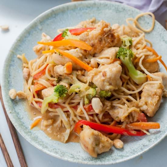 peanut chicken noodles - Recipe photo by everyday-delicious.com