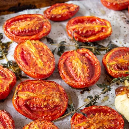 Oven Roasted Tomatoes - Recipe photo by BeyondtheCoop