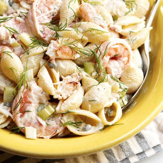 Seafood Pasta Salad - Recipe photo by PinchandSwirl
