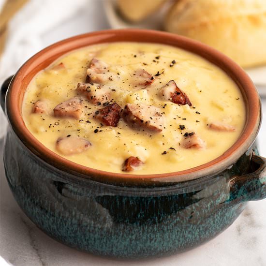 Cheesy Sausage Potato Soup - Recipe photo by BakingMischief