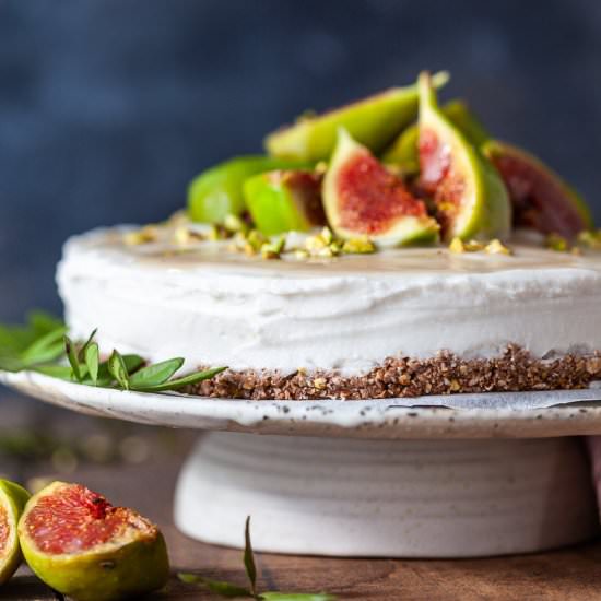 Salted Caramel Fig Vegan Cake - Recipe photo by vibrantplate