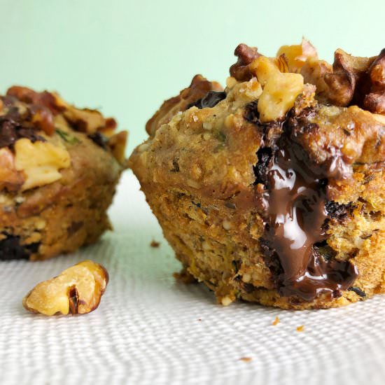 Zucchini Chocolate Chunk Muffins - Recipe photo by notnotnutritious