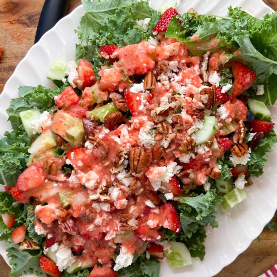 Kale and Berry Salad - Recipe photo by KitchenGarten