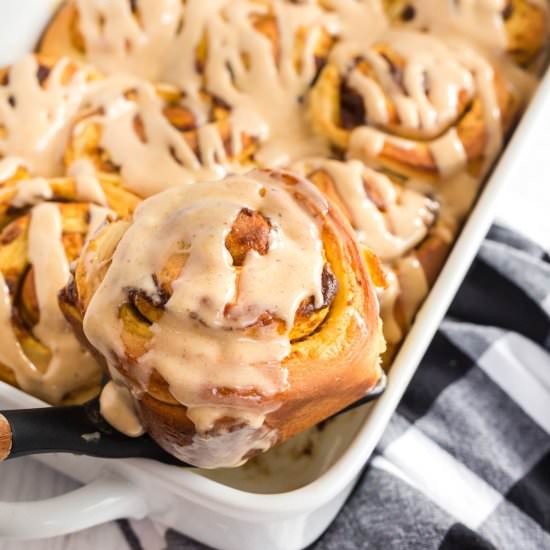 Pumpkin Cinnamon Rolls - Recipe photo by KyleeCooks