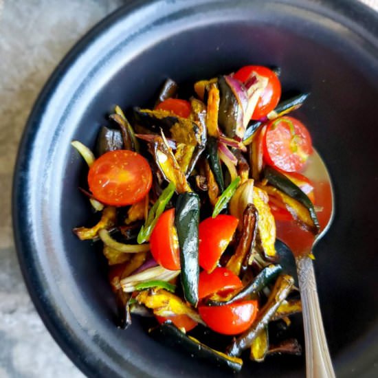 Air-fried eggplant salad - Recipe photo by Hungry Lankan