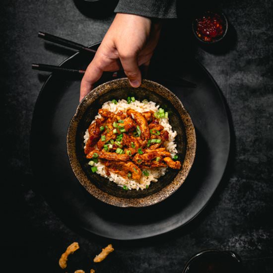 Vegan Honey Garlic Chicken - Recipe photo by Liv Vegan Strong
