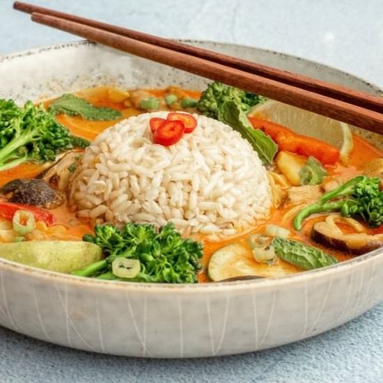 Thai Red Curry and Vegetables - Recipe photo by HerbivoresKitchen