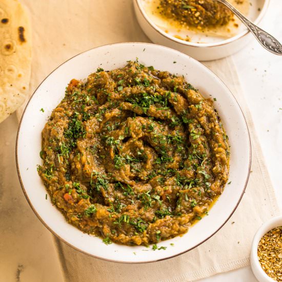 Moroccan Eggplant Dip – Zaalouk - Recipe photo by PantsDownApronsOn