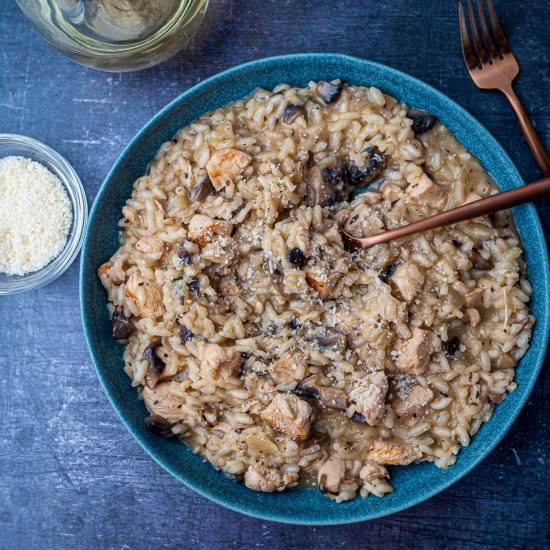 Creamy Chicken Risotto - Recipe photo by skinnyspatula