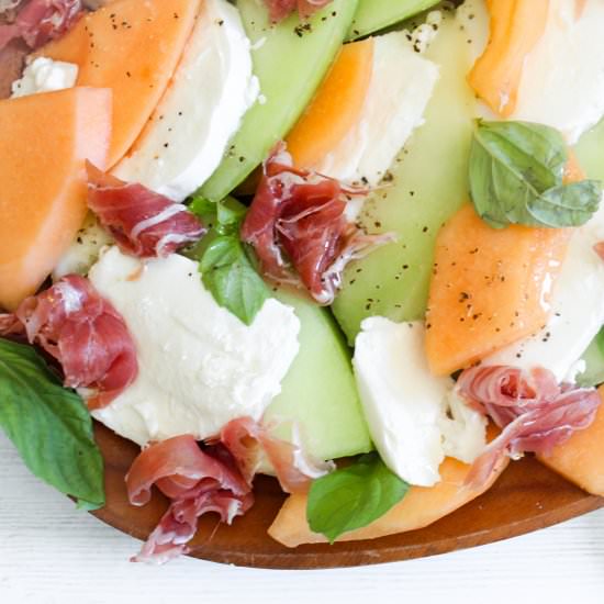 Melon and Prosciutto Caprese Salad - Recipe photo by SaporitoKitchen