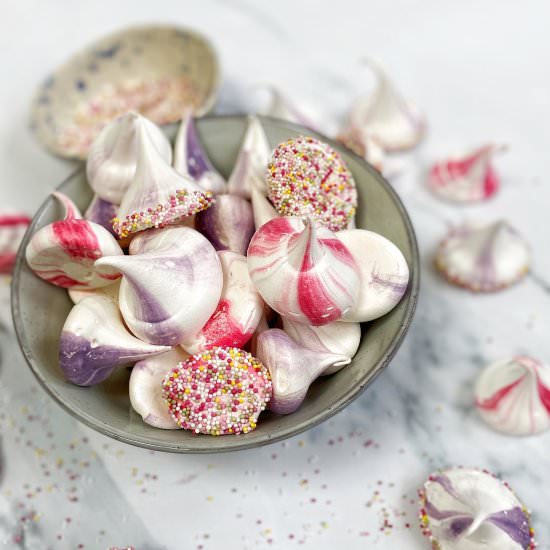 Sprinkle Meringue Kisses - Recipe photo by bakingwithaimee
