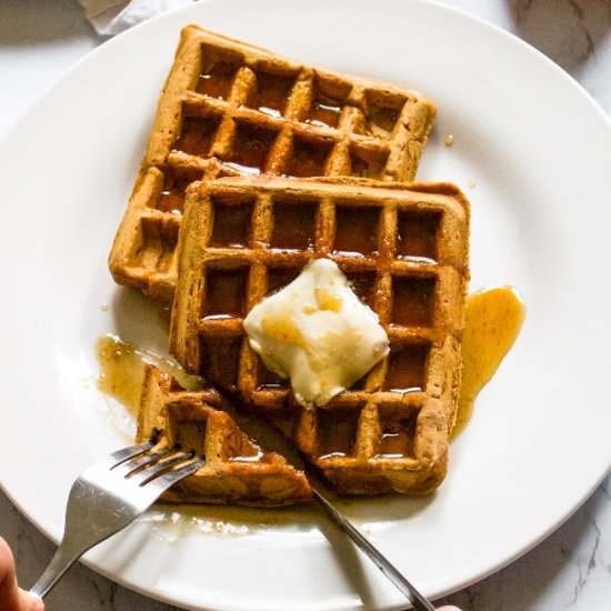 Apple Cider Waffles - Recipe photo by PlantPowerCouple