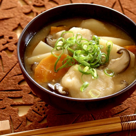Dango Jiru (Dumpling Miso Soup) - Recipe photo by ochikeron