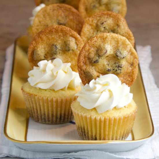 Chocolate Chip Cookie Cupcakes - Recipe photo by thebrookcook.wordpress.com