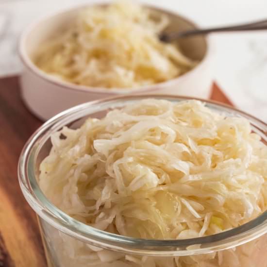 Simple Homemade Sauerkraut - Recipe photo by PantsDownApronsOn