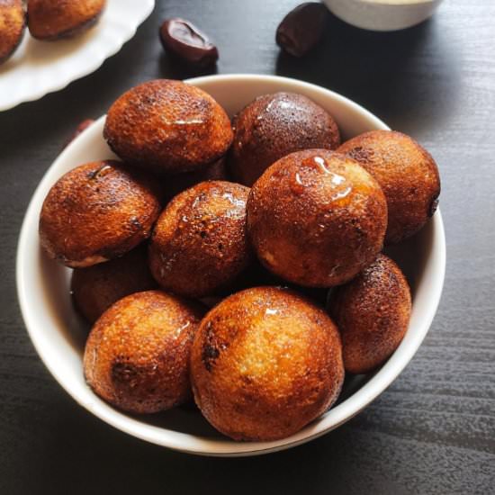 Dates and coconut paniyaram - Recipe photo by greenbowl2soul