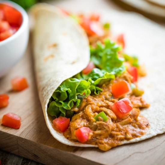 Easy, Cheesy BBQ Chicken Wraps - Recipe photo by Two Healthy Kitchens
