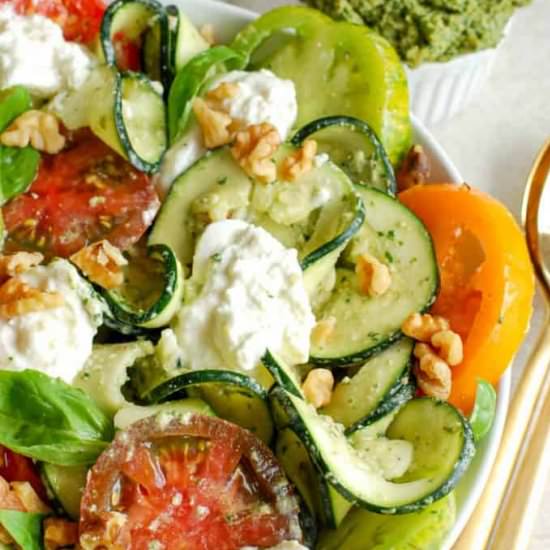 Zucchini Noodle Caprese Salad - Recipe photo by erinliveswhole