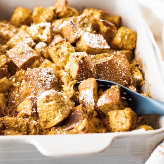 Pumpkin Bread Pudding - Recipe photo by theseasonaljunkie