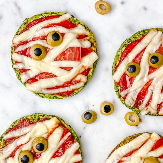 Halloween Mummy Pizza Gluten Free - Recipe photo by theyummybowl